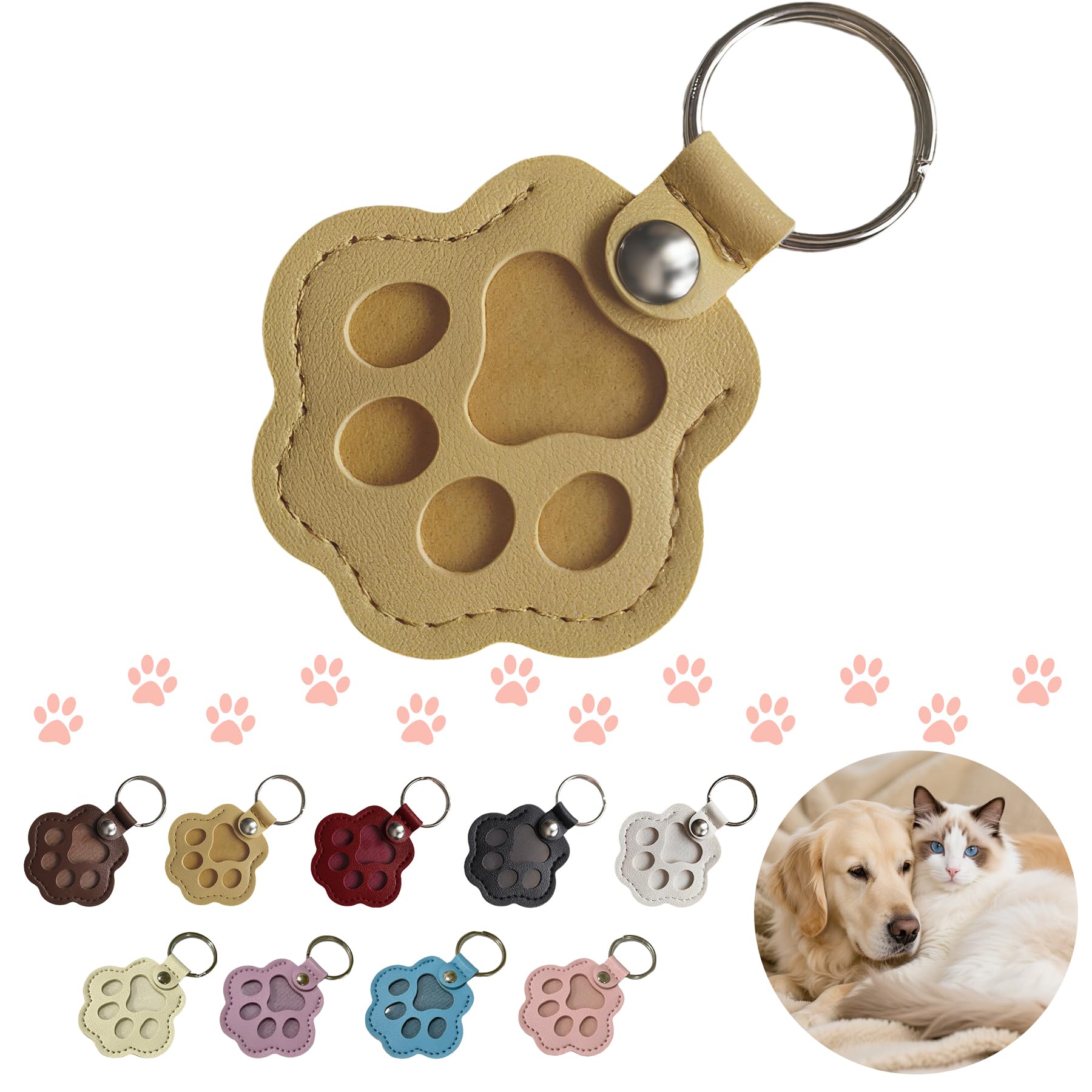 🔥HOT SALE 50%OFF🔥Cute Leather Paw Print Keychain💝