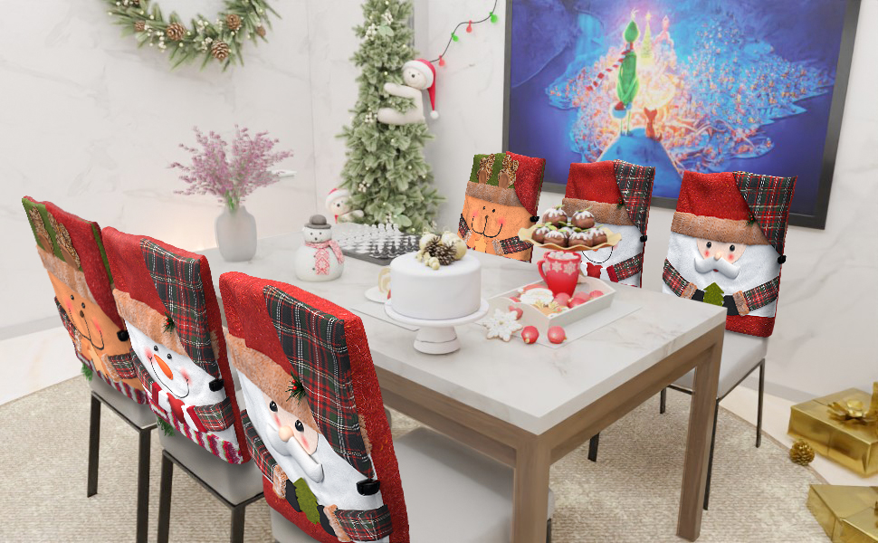 christmas themed dining chair covers