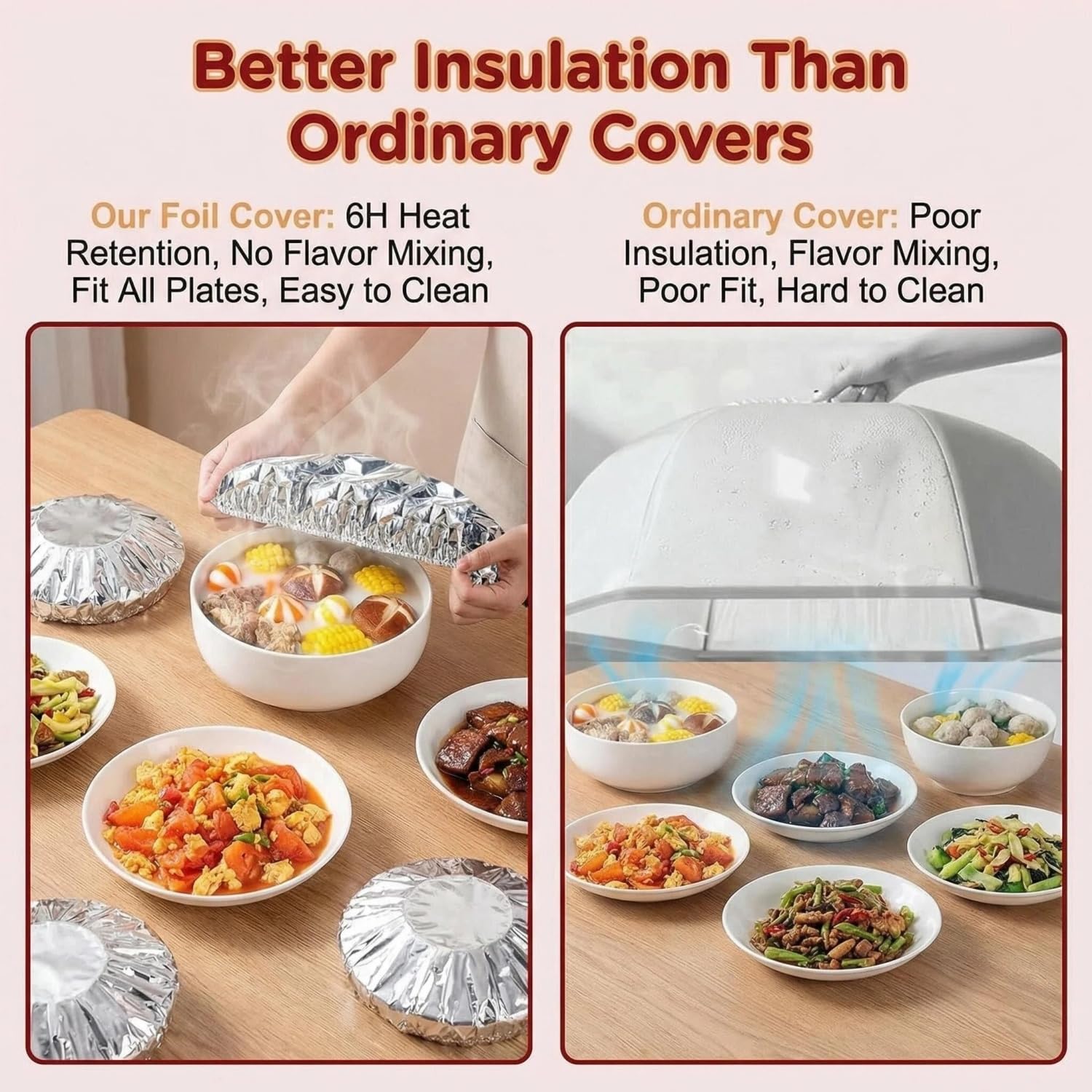 🔥Last Day 50% OFF🔥ALUMINUM FOIL INSULATION COVER Keeps Food Warm, Reusable, Universal Fit