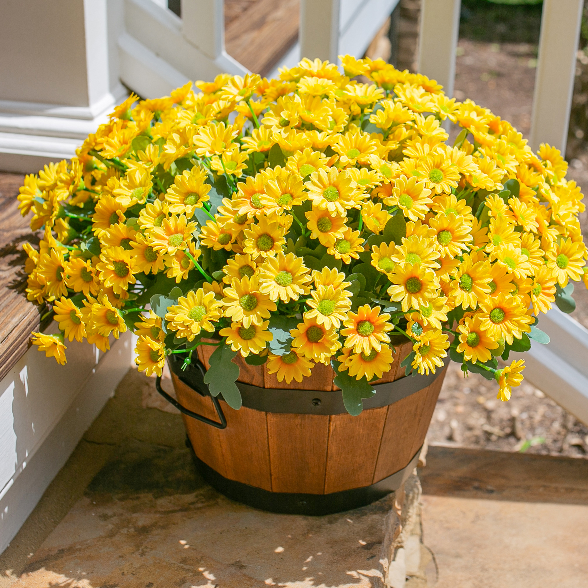 🌼💥Last Day Only $2.99 Each - Artificial Outdoor Mums Flowers - UV resistant, Waterproof, Windproof