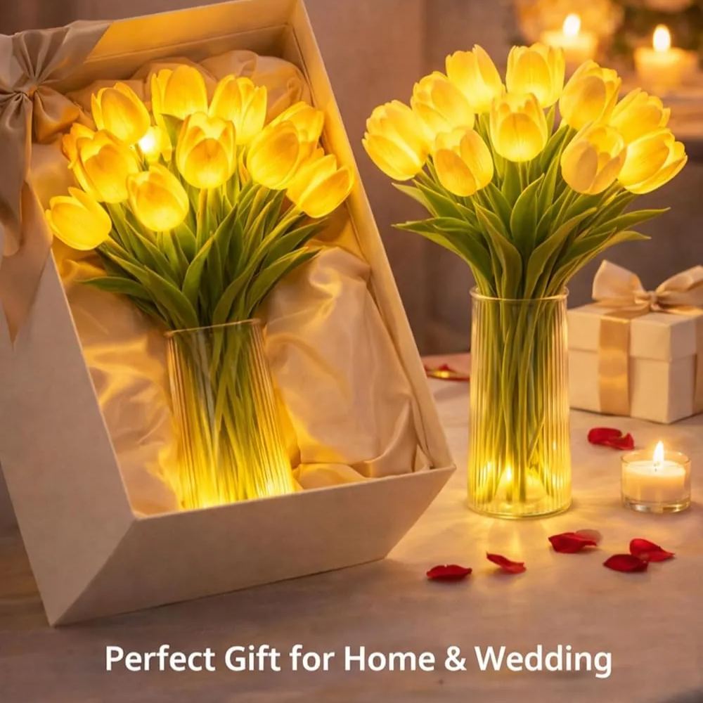 🔥Last Day 50% OFF🔥Romantic Tulip Flower Shape Atmosphere Night Lamp - Shimmering Tree-shaped Tulip LED Night Lamp - Never Deteriorates