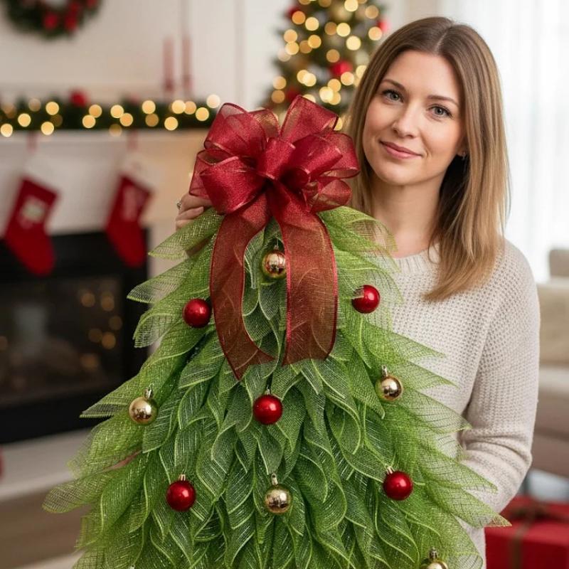 ⭐Handmade Christmas Tree Wreath for Front Door🎄