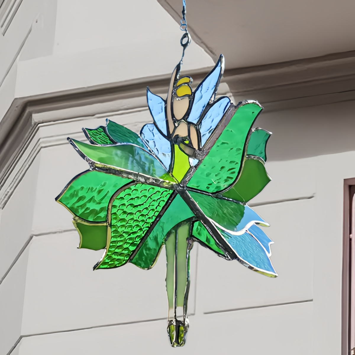 💃Táncoló hölgy üvegfestmény fonó - színes akril medál