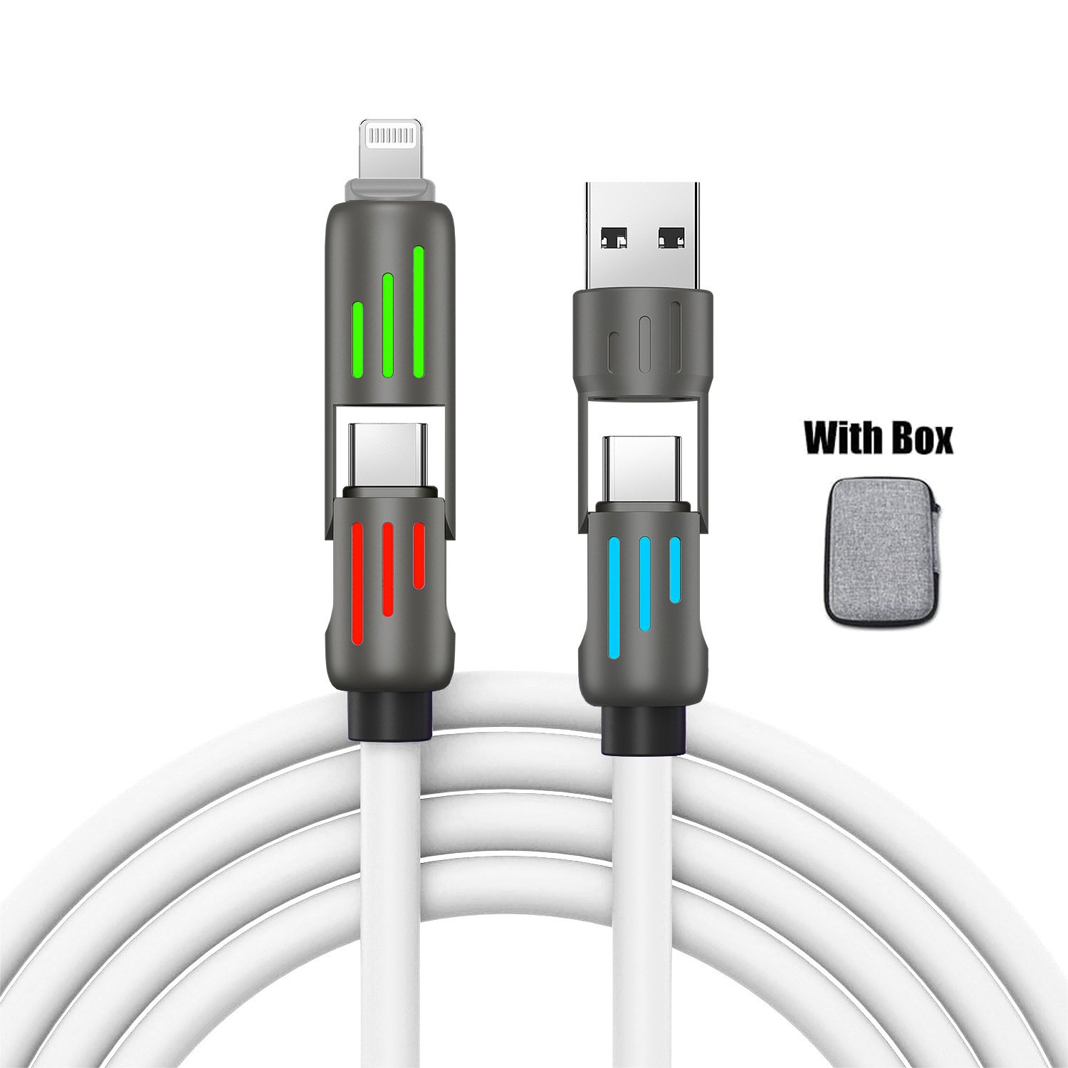 🎁⚡4 az 1-ben USB töltőkábel gyorstöltéshez MAX 60 W