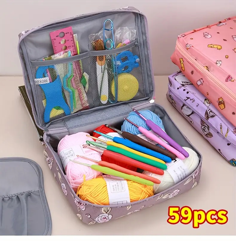 🧶59 darabos horgolótű készlet - barkács kötőeszközök kezdőknek