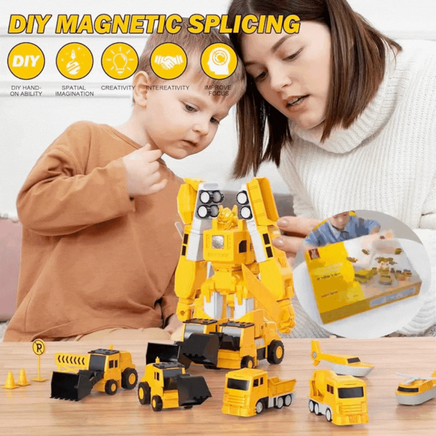 【50% OFF】【16/26/35 db】Mágneses építőkockák, Transformers oktatójátékok