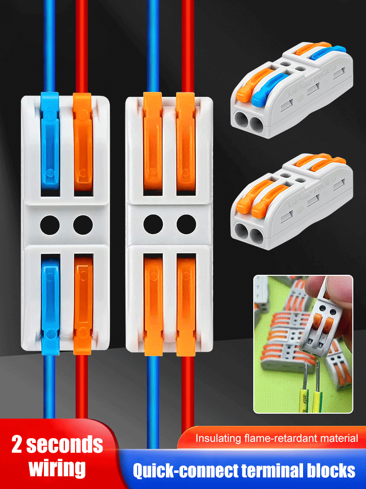 Gyorscsatlakozó, kábelcsatlakozó, univerzális puha és kemény kábelekhez, otthoni és üzleti használatra alkalmas, két színben kapható