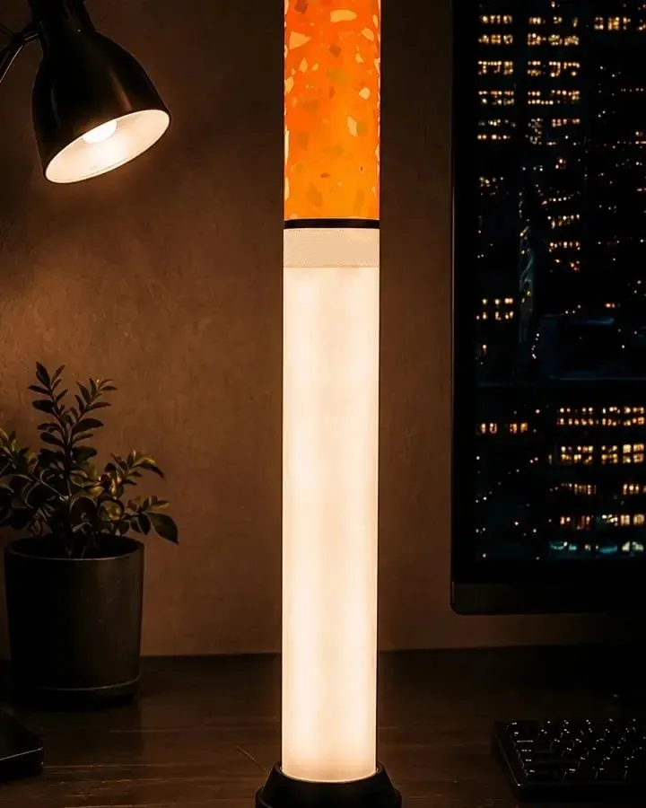 🚬 Stojaca lampa v tvare cigaretovej trubice | Retro priemyselné ambientné osvetlenie
