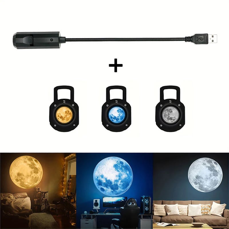 🥳🥳USB projektor nočného svetla s galaxiou a mesiacom