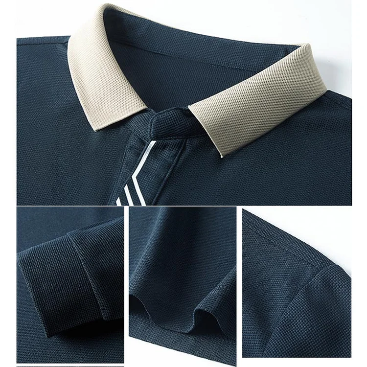 🔥2025 NEW SALES - 50% OFF🔥Men's Business Casual Solid Color Lapel Base T-shirt