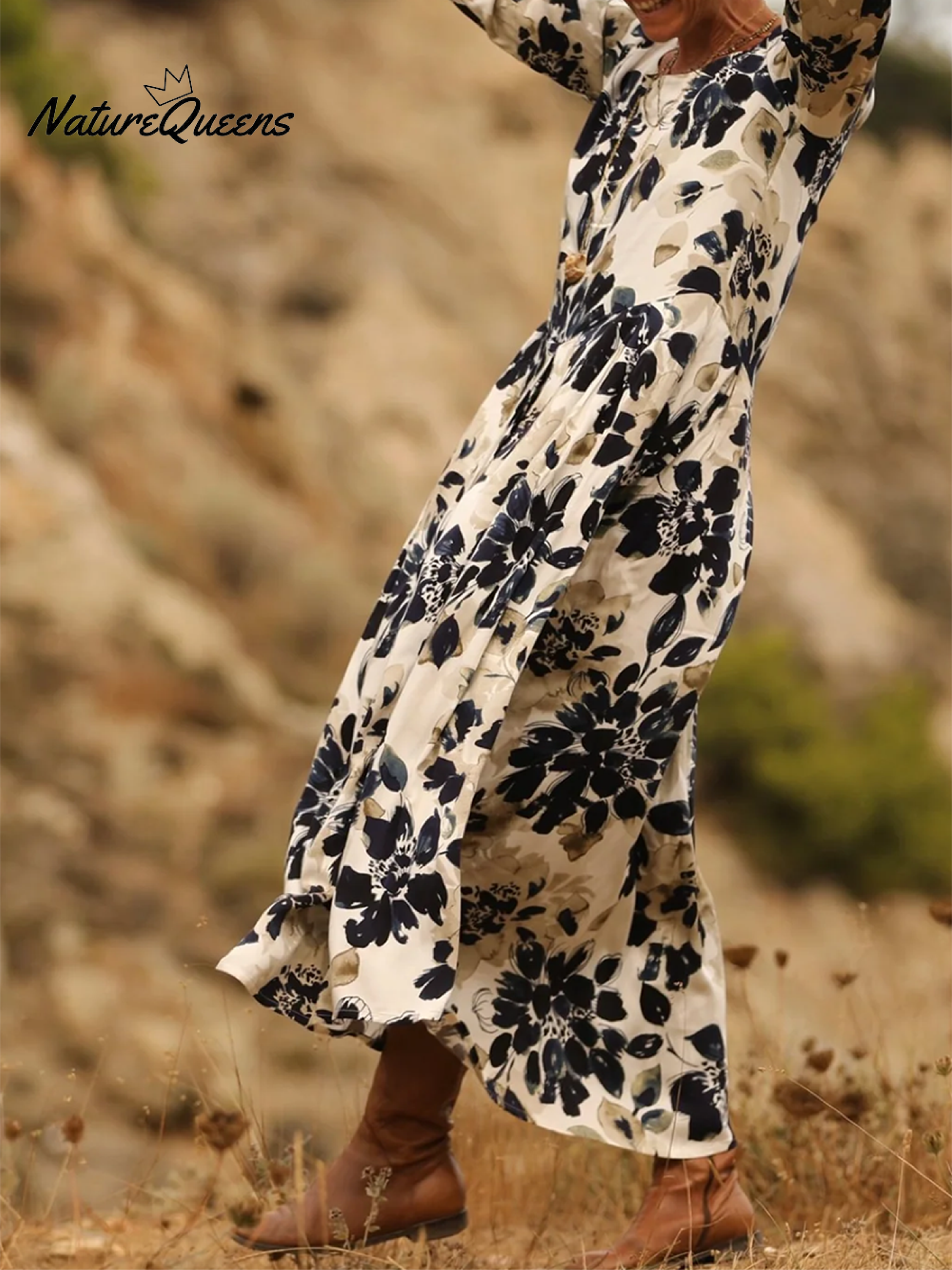 Удобна плисирана рокля от памук и лен