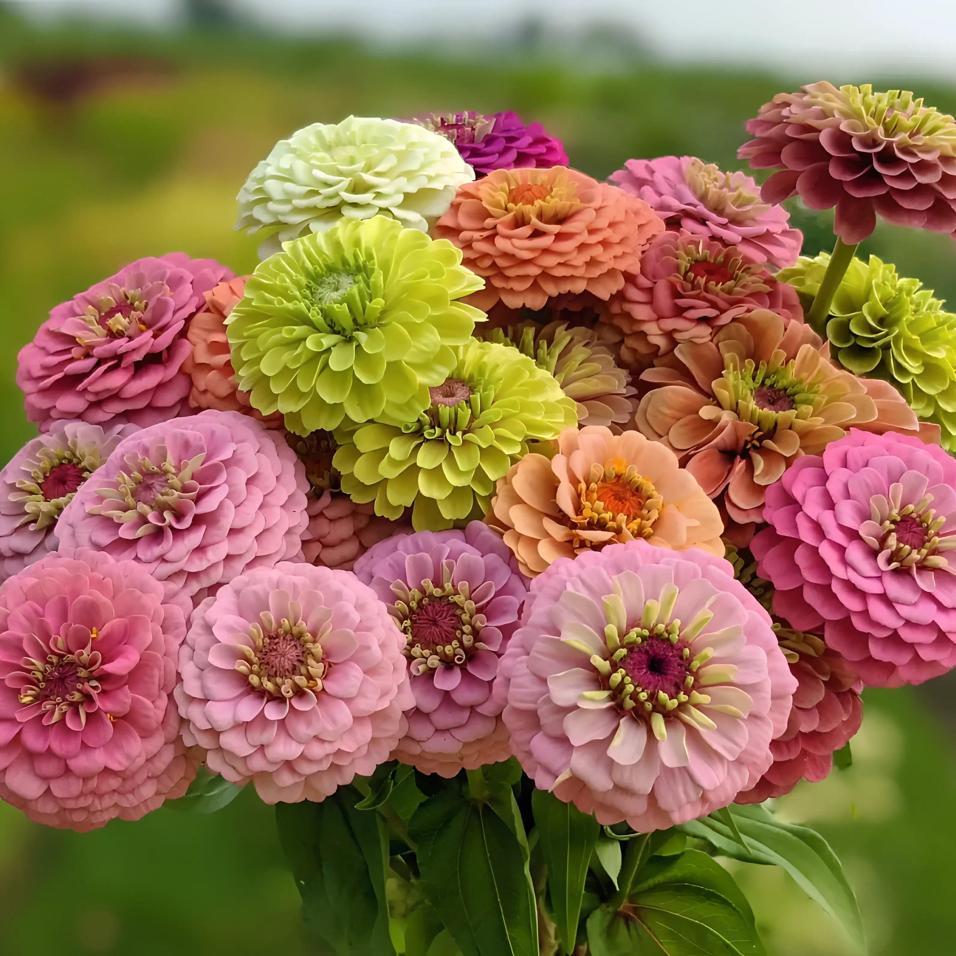 🌺Семена от двойна циния със смесени цветове