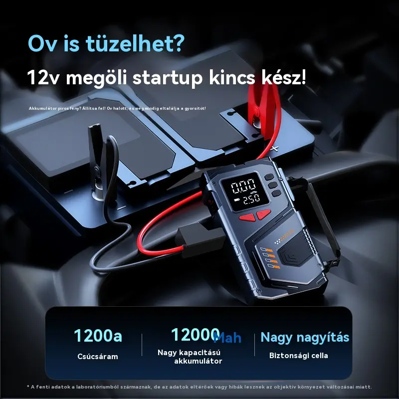 🚘Többfunkciós vezeték nélküli autós légpumpa és vészindító egyben