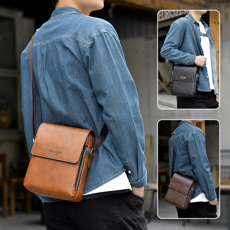 🔥Luxus, nagy kapacitású, minimalista férfi vízálló messenger táska