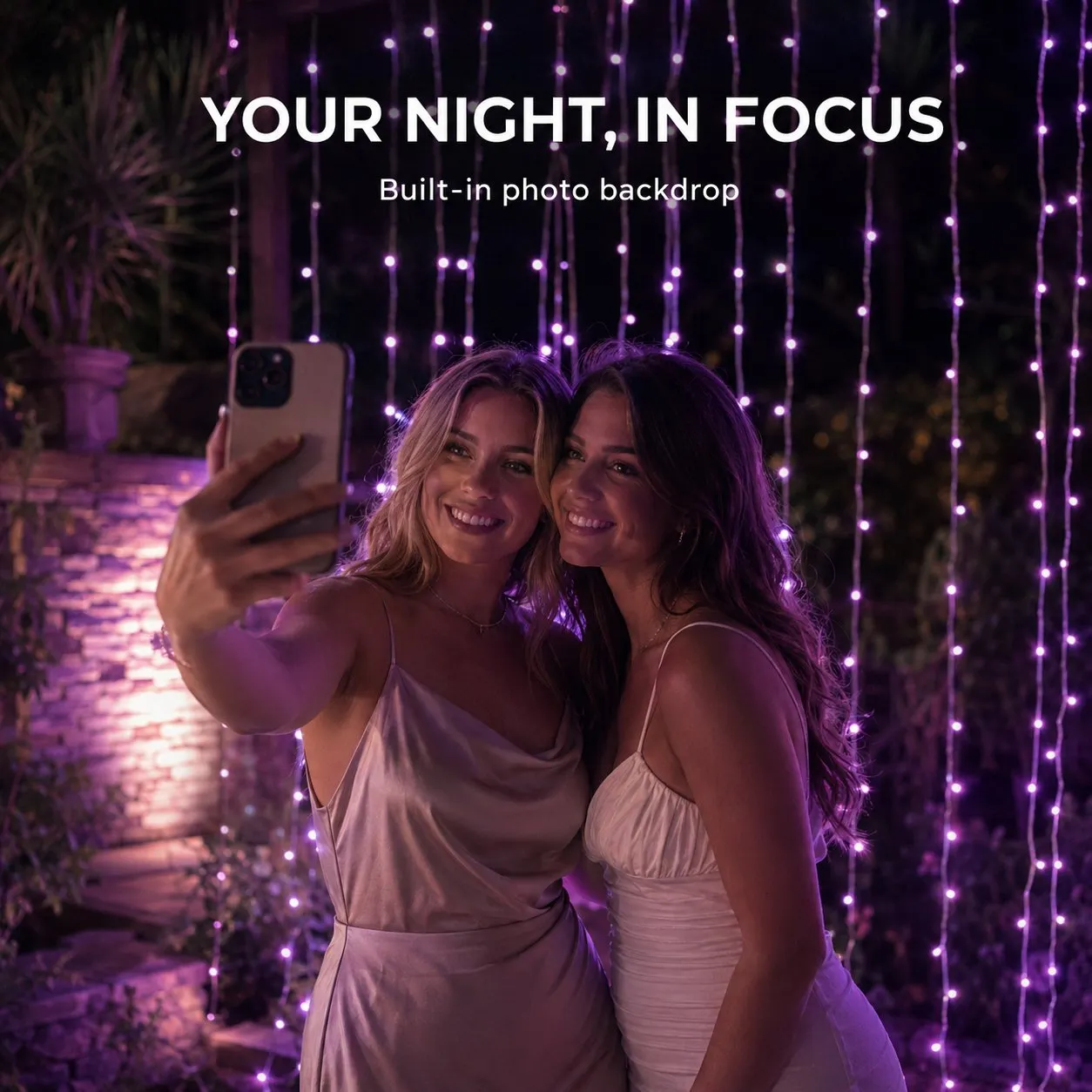 Mesebeli lila LED-es vízesésfények