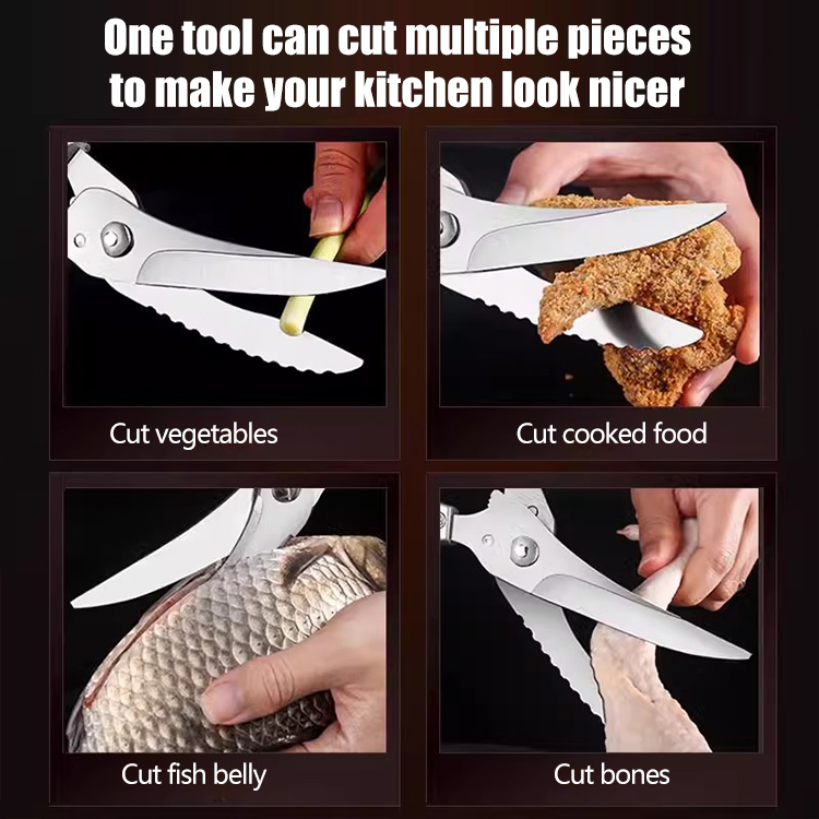 ✂️Konyhai rozsdamentes acél tisztító olló (csirke, kacsa, halcsont stb.)