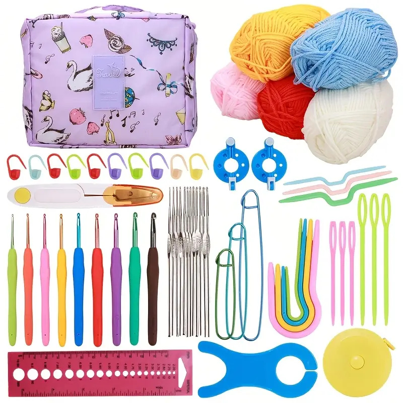 🧶59 darabos horgolótű készlet - barkács kötőeszközök kezdőknek
