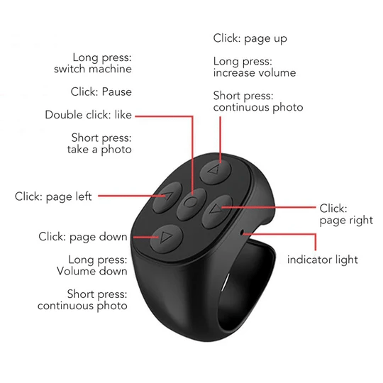 ⏳Ujjbeggyel vezérelhető vezeték nélküli Bluetooth távirányító