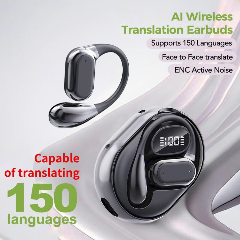 🏆AI Translation vezeték nélküli OWS Bluetooth 5.4 fejhallgató (iOS és Android rendszerekkel kompatibilis)