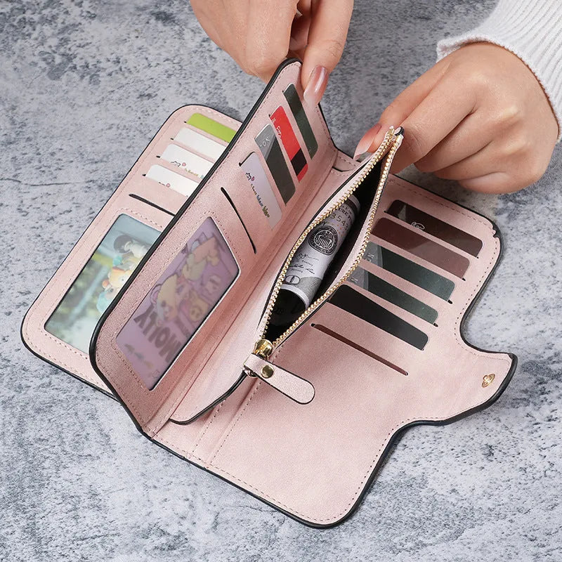 Női nagy kapacitású RFID háromrészes pénztárca