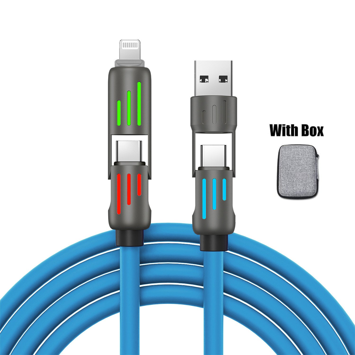 🎁⚡4 az 1-ben USB töltőkábel gyorstöltéshez MAX 60 W