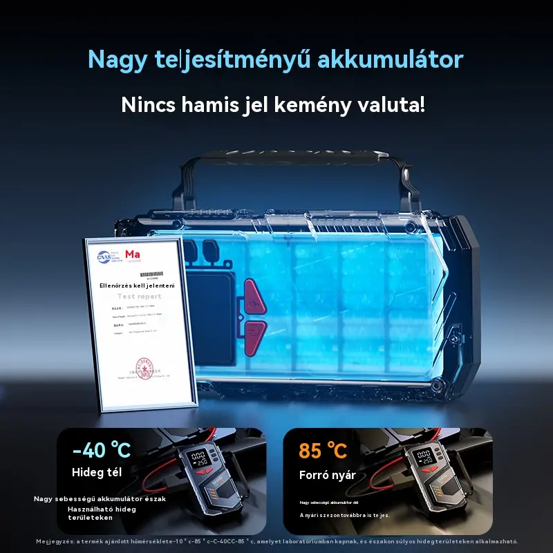 🚘Többfunkciós vezeték nélküli autós légpumpa és vészindító egyben