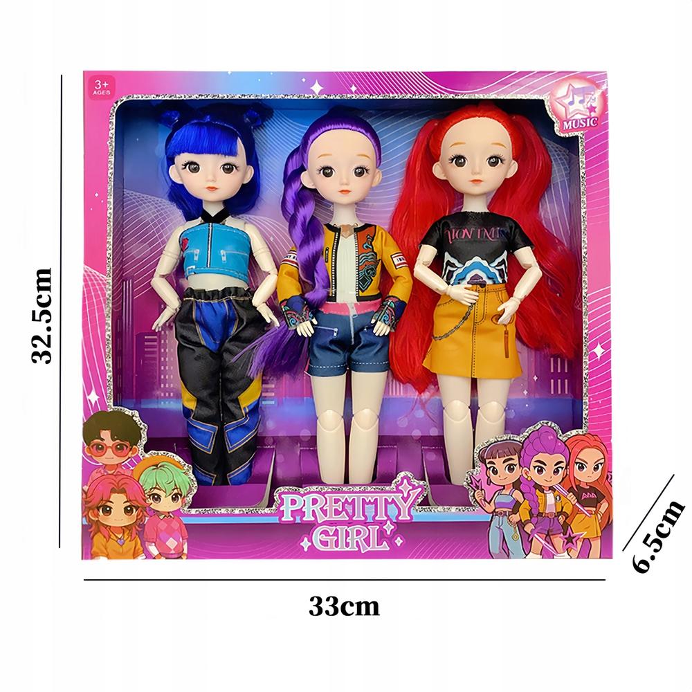 K-pop Devil Hunter 3D Anime Action Figure Set, with lights and music, includes characters such as Rumi, Mira, and Zoey. Action figures, perfect for fan desktop decorations or Christmas gifts.