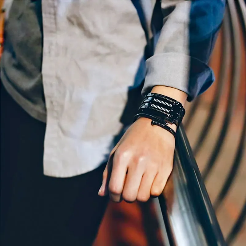 ⌚ MOST 50% KEDVEZMÉNY! 🤓 Cyberpunk Binary LED óra – „Csak a geekek értik” – Futurisztikus, egyedi és szemet gyönyörködtető kék LED kijelzővel 💙