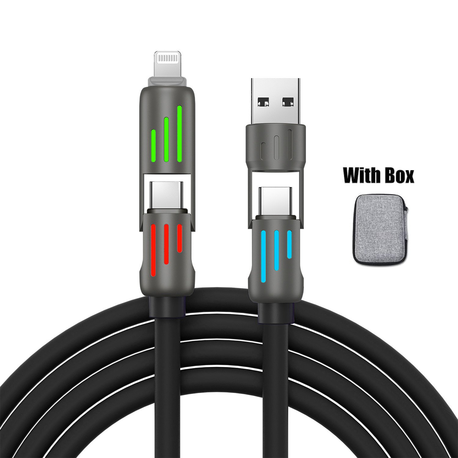 🎁⚡4 az 1-ben USB töltőkábel gyorstöltéshez MAX 60 W