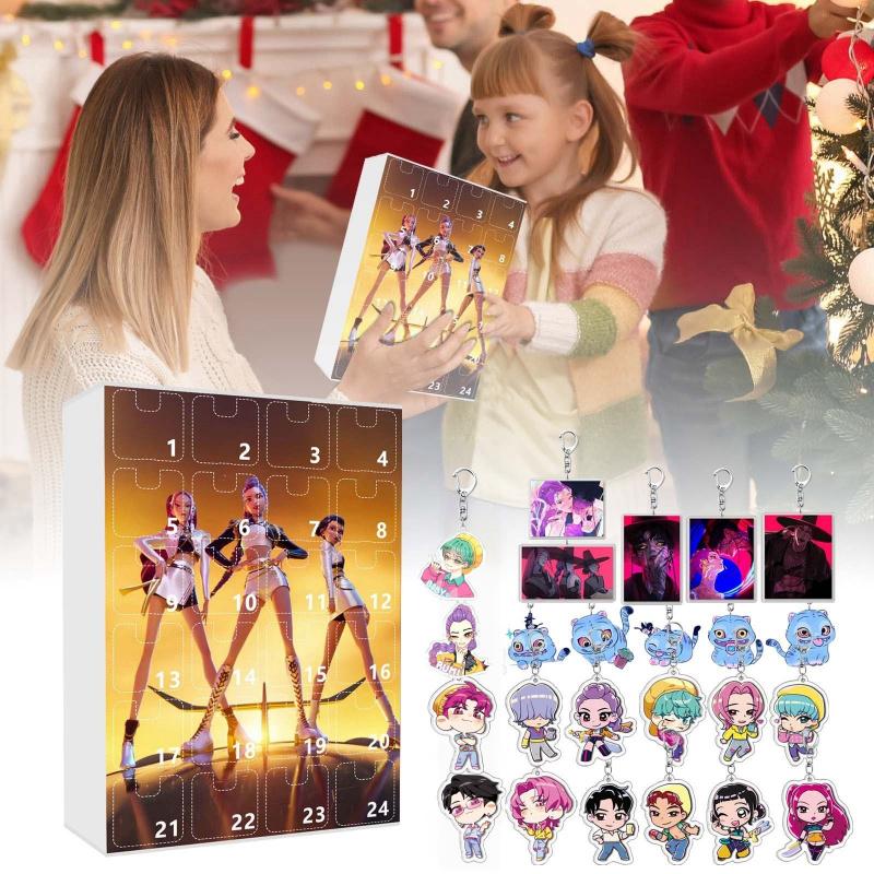 K-POP Ördögvadász Naptár Vakdoboz Kulcstartó Akril Medál