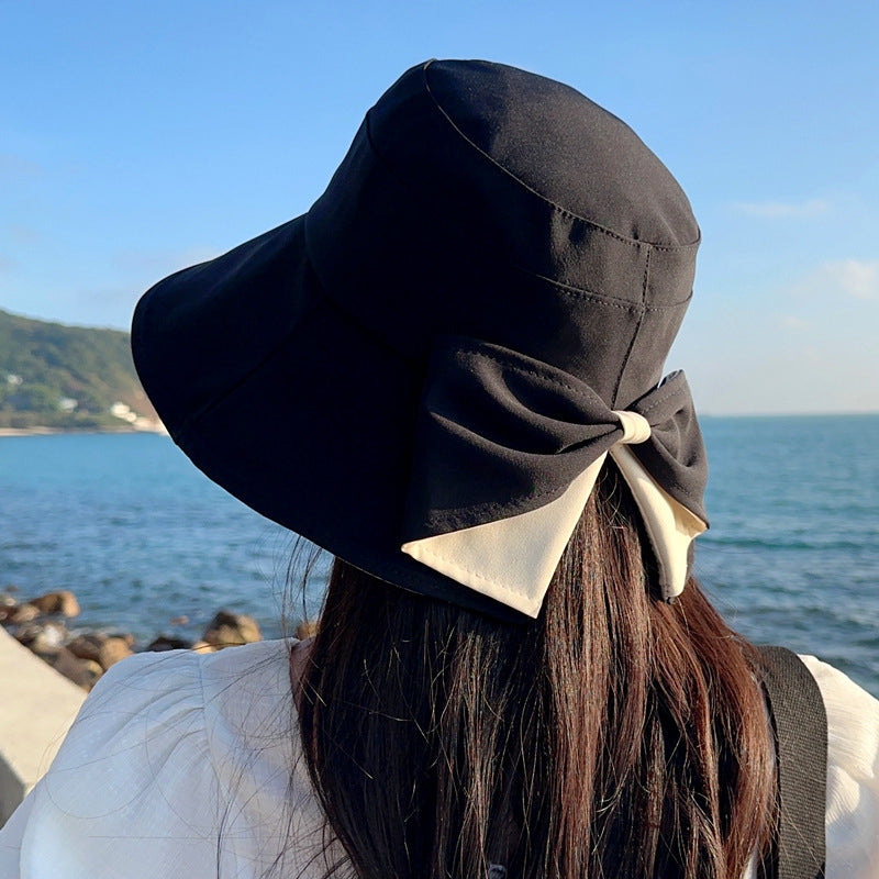 👒 ČASOVO OBMEDZENÁ ZĽAVA 50%! ✨ Dámsky slnečný klobúk so širokým okrajom a mašľou – skladací, poskytuje 360° ochranu 🎀