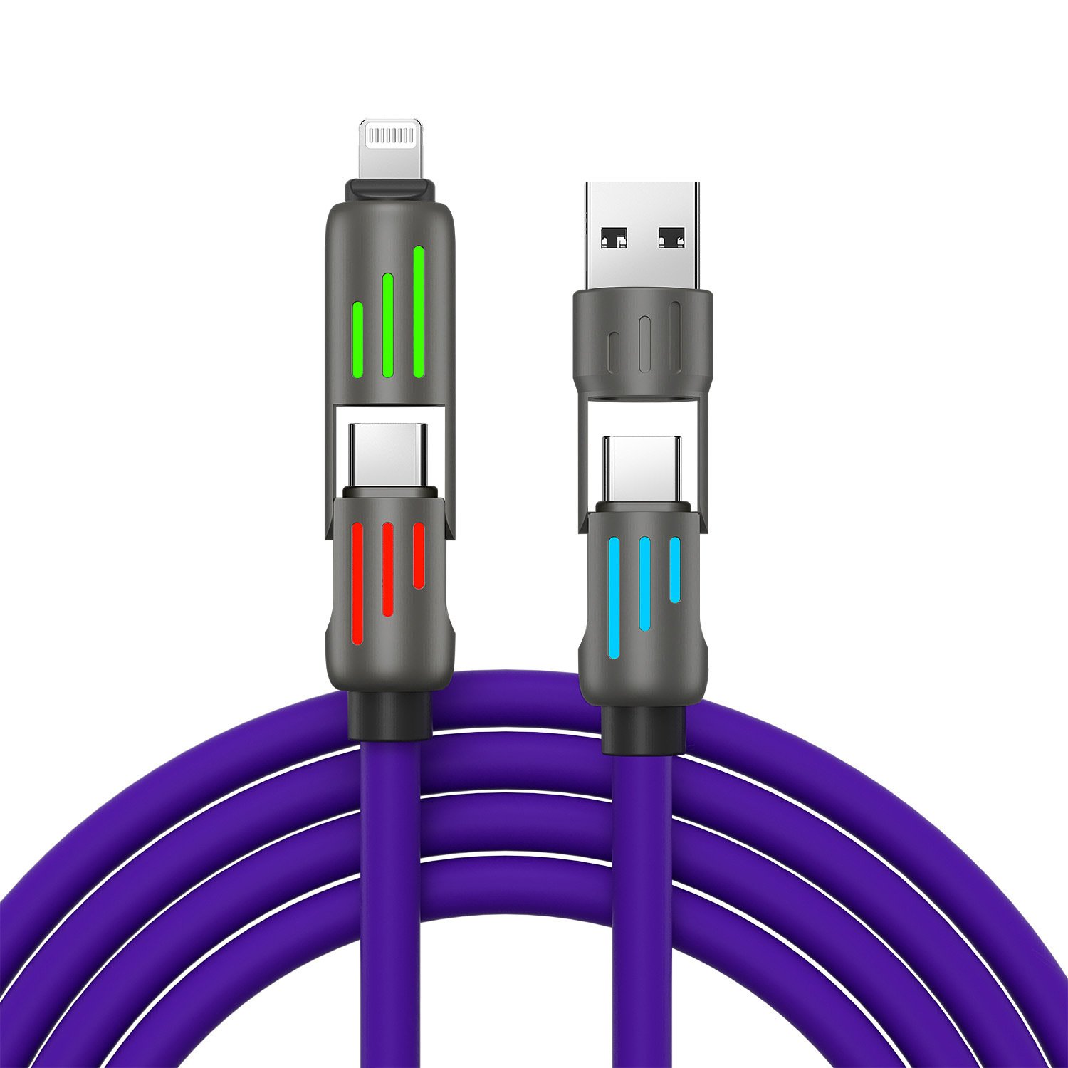 🎁⚡4 az 1-ben USB töltőkábel gyorstöltéshez MAX 60 W
