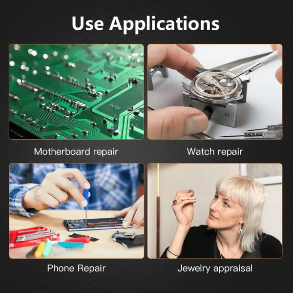 🎁👓8x 15x 23x Fejre Való Nagyító LED-es Fejpánttal