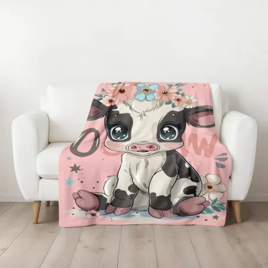 🐮Egy bájos flanel takaró tehénmintával