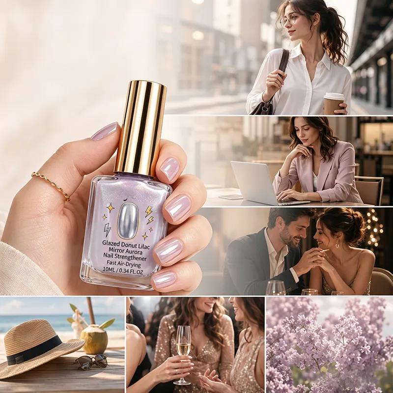 📢📢Kúpte 2, 1 dostanete zadarmo!! ⏰Lilac Glossy Mirror Nail Conditioner