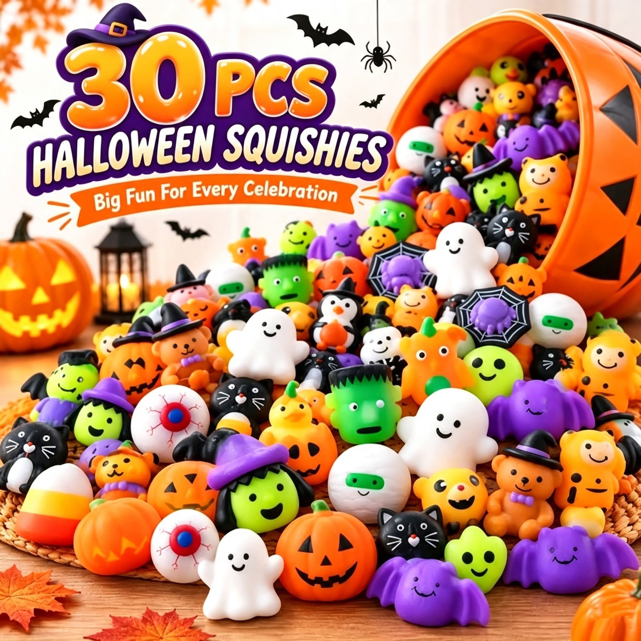 🔥Utolsó nap 50% KEDVEZMÉNY - 🎃 Halloween Mochi Squishy Játékok