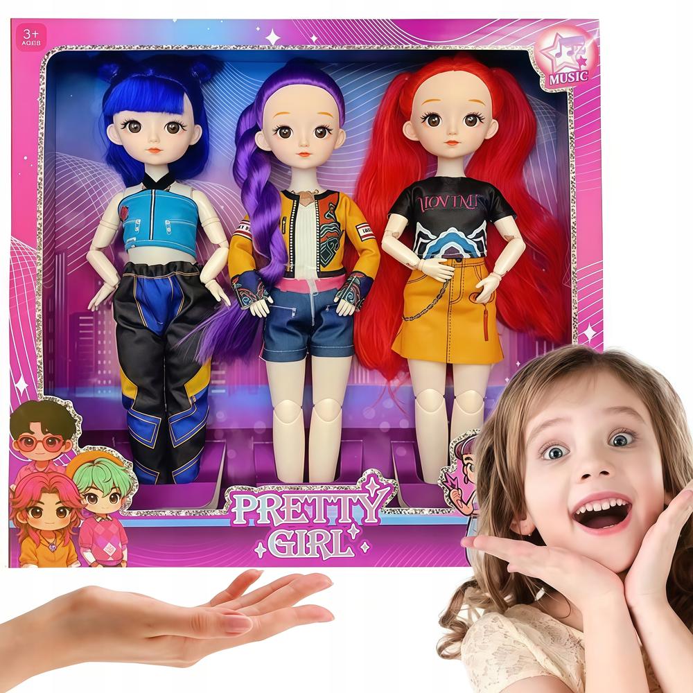 K-pop Devil Hunter 3D Anime Action Figure Set, with lights and music, includes characters such as Rumi, Mira, and Zoey. Action figures, perfect for fan desktop decorations or Christmas gifts.