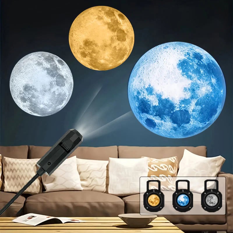 🥳🥳USB projektor nočného svetla s galaxiou a mesiacom