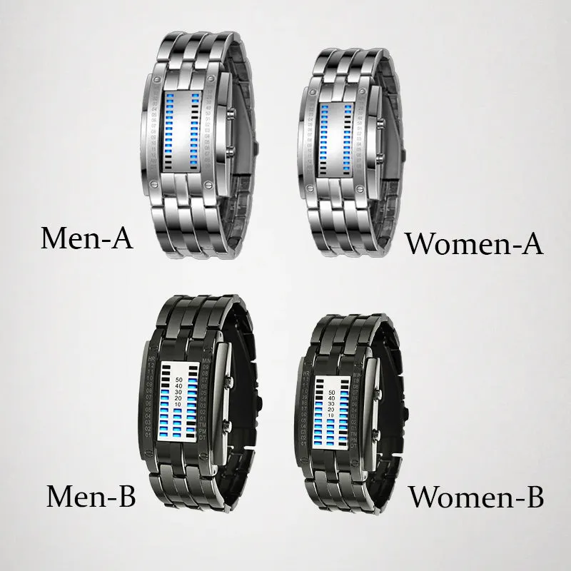 ⌚ MOST 50% KEDVEZMÉNY! 🤓 Cyberpunk Binary LED óra – „Csak a geekek értik” – Futurisztikus, egyedi és szemet gyönyörködtető kék LED kijelzővel 💙