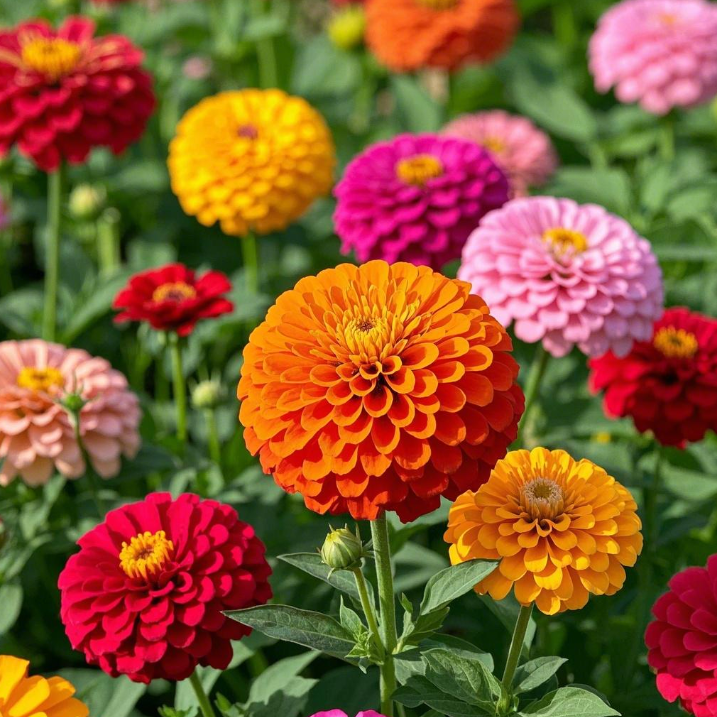 🌺Семена от двойна циния със смесени цветове