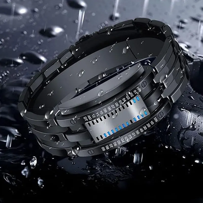 ⌚ MOST 50% KEDVEZMÉNY! 🤓 Cyberpunk Binary LED óra – „Csak a geekek értik” – Futurisztikus, egyedi és szemet gyönyörködtető kék LED kijelzővel 💙