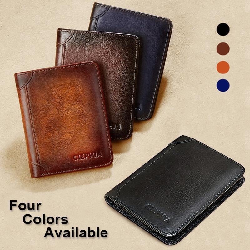 💖Гореща отстъпка от 48%🌹Оригинален кожен RFID портфейл за мъже - античен многофункционален държач за лична карта