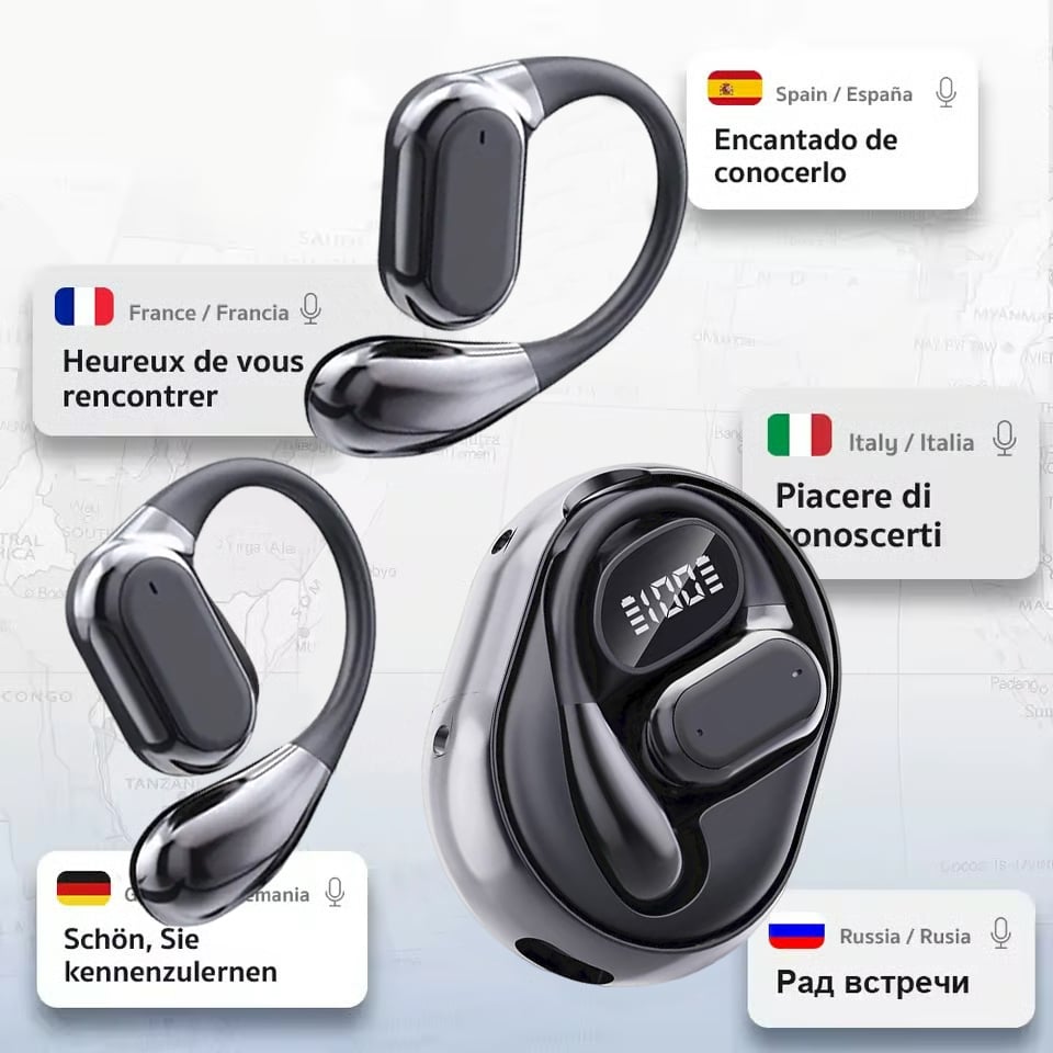 🏆AI Translation vezeték nélküli OWS Bluetooth 5.4 fejhallgató (iOS és Android rendszerekkel kompatibilis)