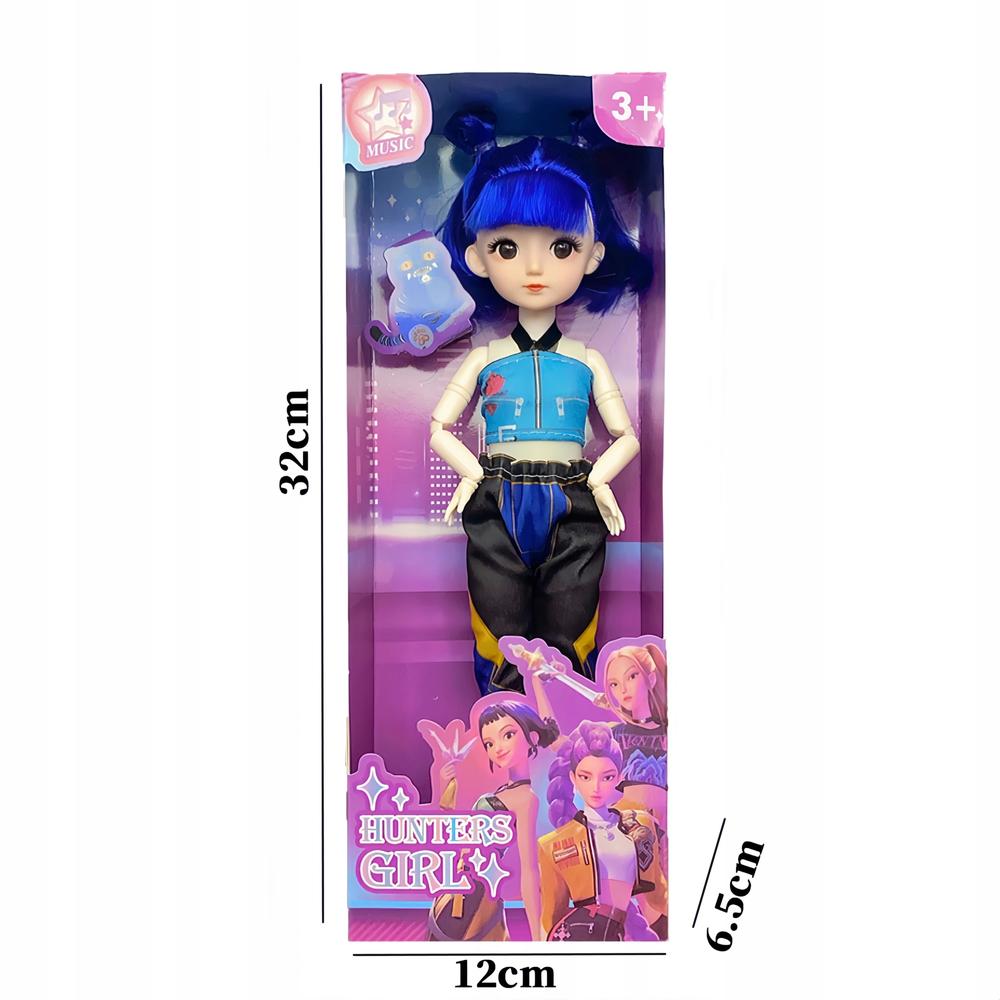 K-pop Devil Hunter 3D Anime Action Figure Set, with lights and music, includes characters such as Rumi, Mira, and Zoey. Action figures, perfect for fan desktop decorations or Christmas gifts.
