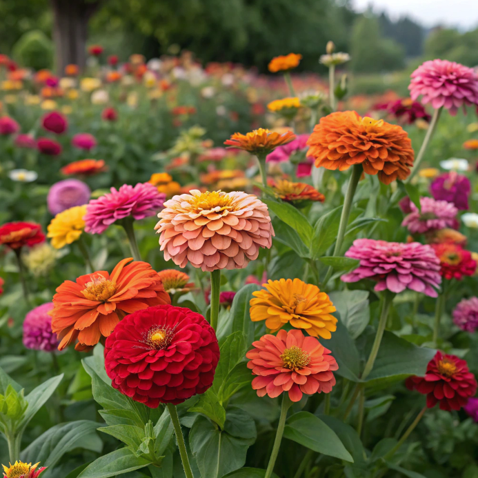 🌺Семена от двойна циния със смесени цветове