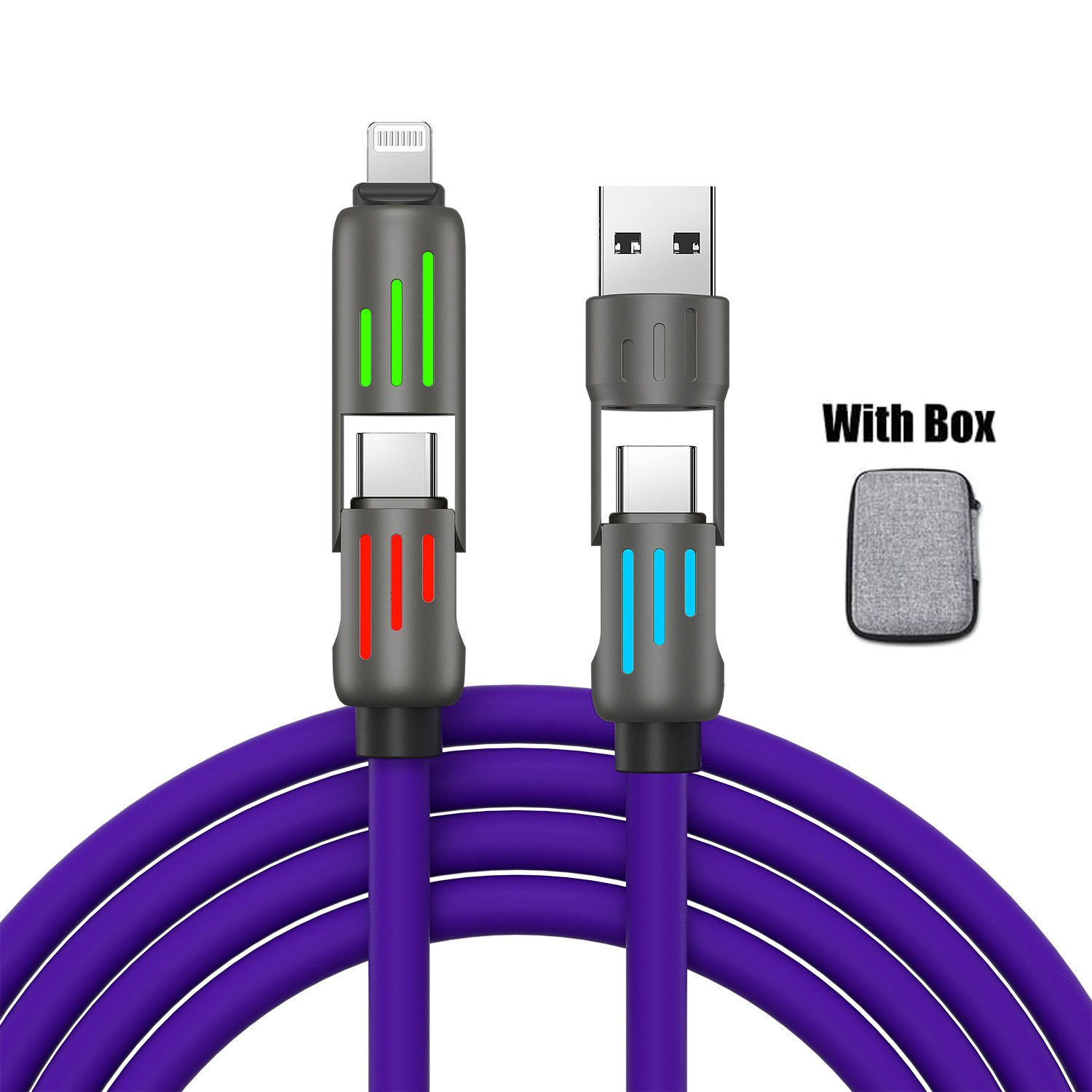 🎁⚡4 az 1-ben USB töltőkábel gyorstöltéshez MAX 60 W