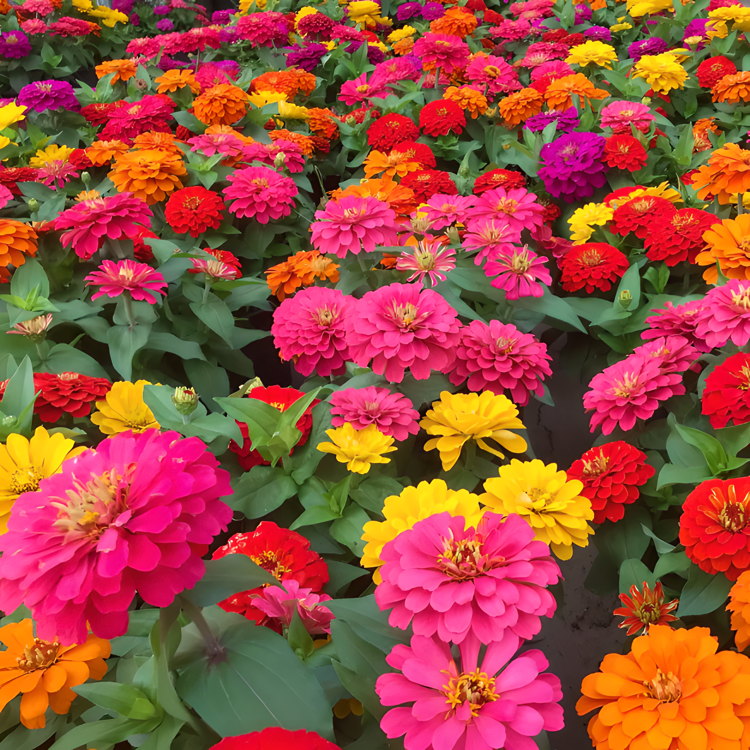 🌺Семена от двойна циния със смесени цветове