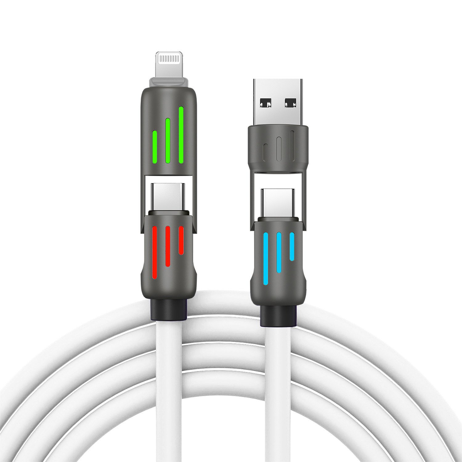 🎁⚡4 az 1-ben USB töltőkábel gyorstöltéshez MAX 60 W