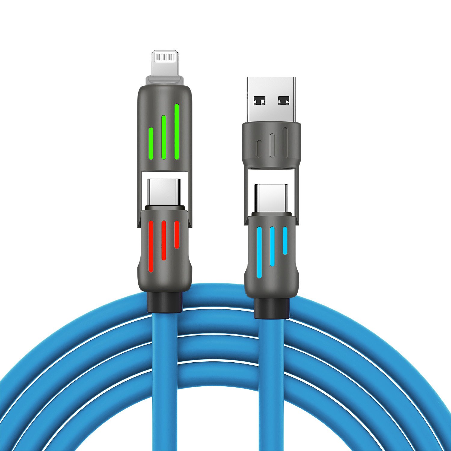 🎁⚡4 az 1-ben USB töltőkábel gyorstöltéshez MAX 60 W
