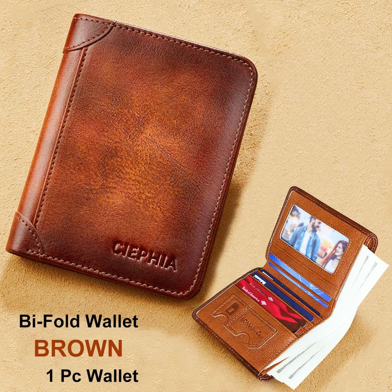 💖Гореща отстъпка от 48%🌹Оригинален кожен RFID портфейл за мъже - античен многофункционален държач за лична карта